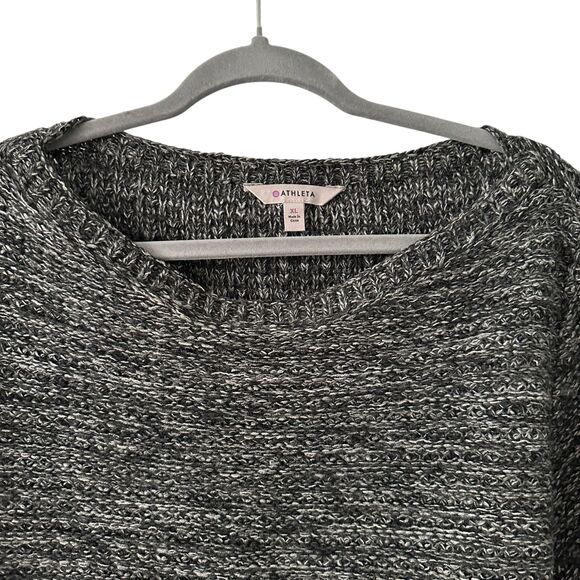 Athleta Dark Grey 100% Extra Fine Merino Wool Boat Neck Boxy Sweater Size XL - Picture 5 of 7